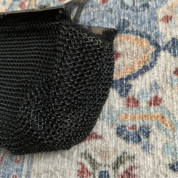 Whiting & Davis Crystal Ball Clutch Black Silver Small Read - Picture 6 of 9